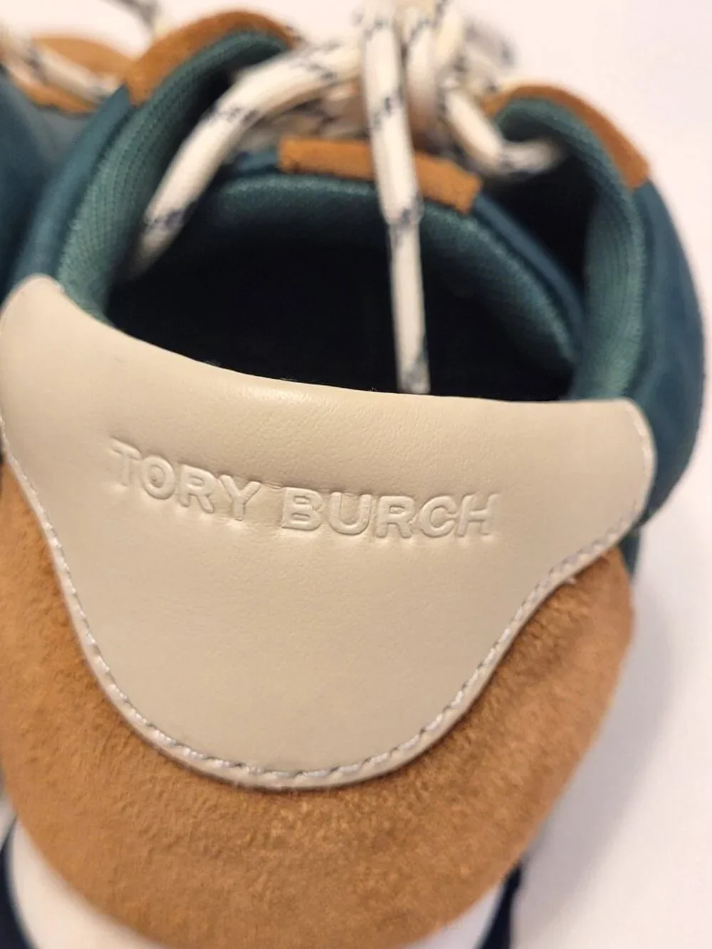 Tory Burch Annie Nylon Suede Runner Sneakers in Botanical Garden/Rhum/Rice Paper